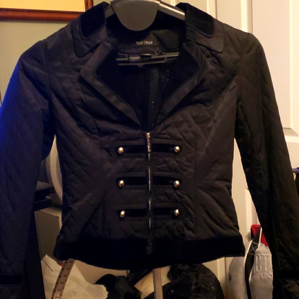 White House Black Market quilted/velvet blazer.